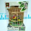 West Knight Voice-Activated Simulated Birdcage with Double Parrots and Lovebirds