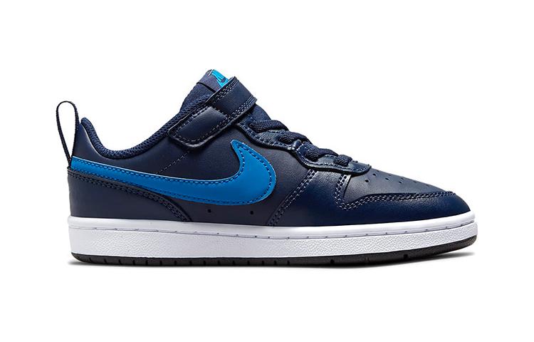 Nike Court Borough Low 2 Breathable And Lightweight Low Top Kids' Skateboarding Shoes Blue Children Aged 3 7 Years Old BQ5451-403