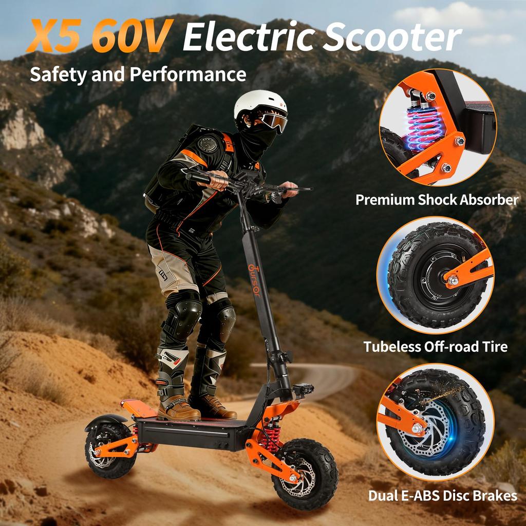 2026 new X5 6000W dual motor electric scooter 60v 35ah large battery with seat 11 inch tires adult premium mobile electric scooter