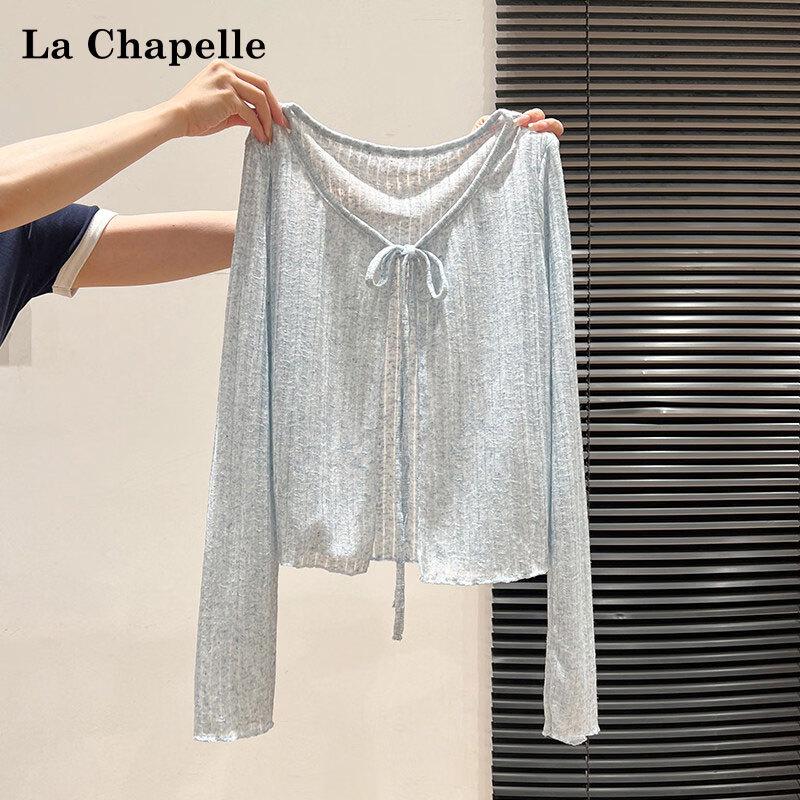 La Chapelle Women s Sheer Long-Sleeve Cardigan M