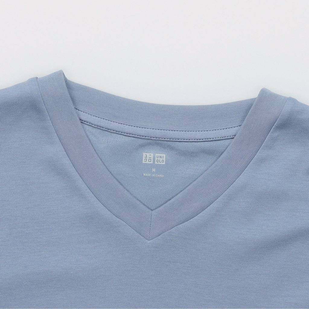 UNIQLO Airism Mesh Series Loose Fit V-Neck Short Sleeve T-Shirt Men tops Sky-Blue 469361-63