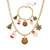 Christmas Bracelet & Necklace: Snowman, Santa, Bell & Wreath Pendants - European & American Creative Design