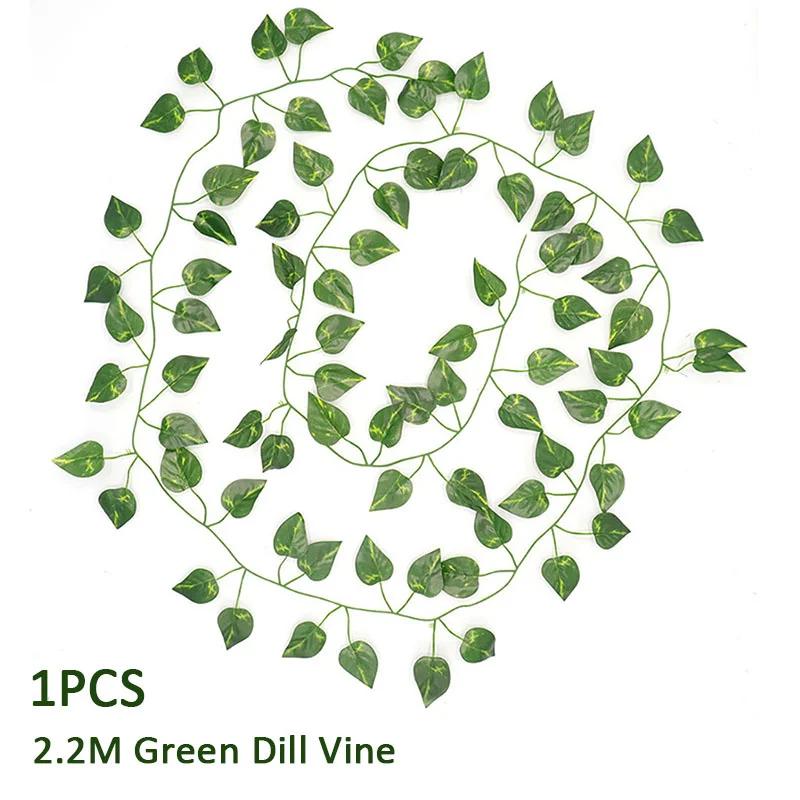 Artificial Ivy Leaf Plants Vine Hanging Garland Fake Foliage Flowers Home Bedroom Garden Office Wedding Wall Decor Green Creeper