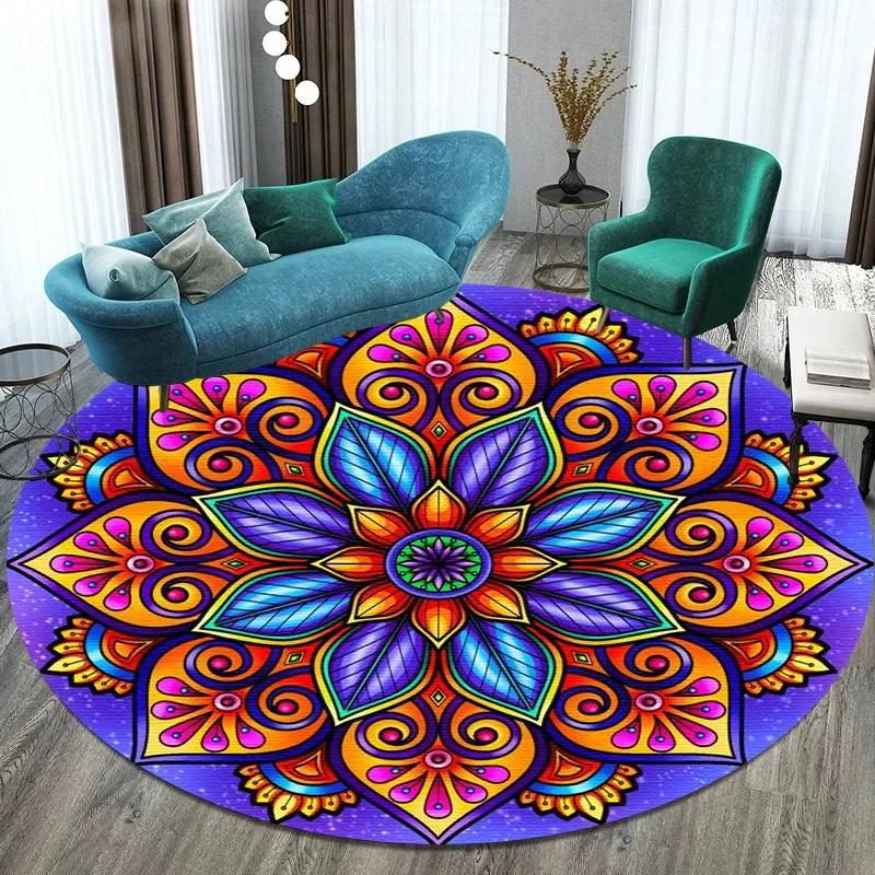 Bitcoin Round Carpet Anti-Slip Circle Area Rug Large for Home Living Room Floor Mat Bedroom Decor Chair Drum Rug Chair Doormat
