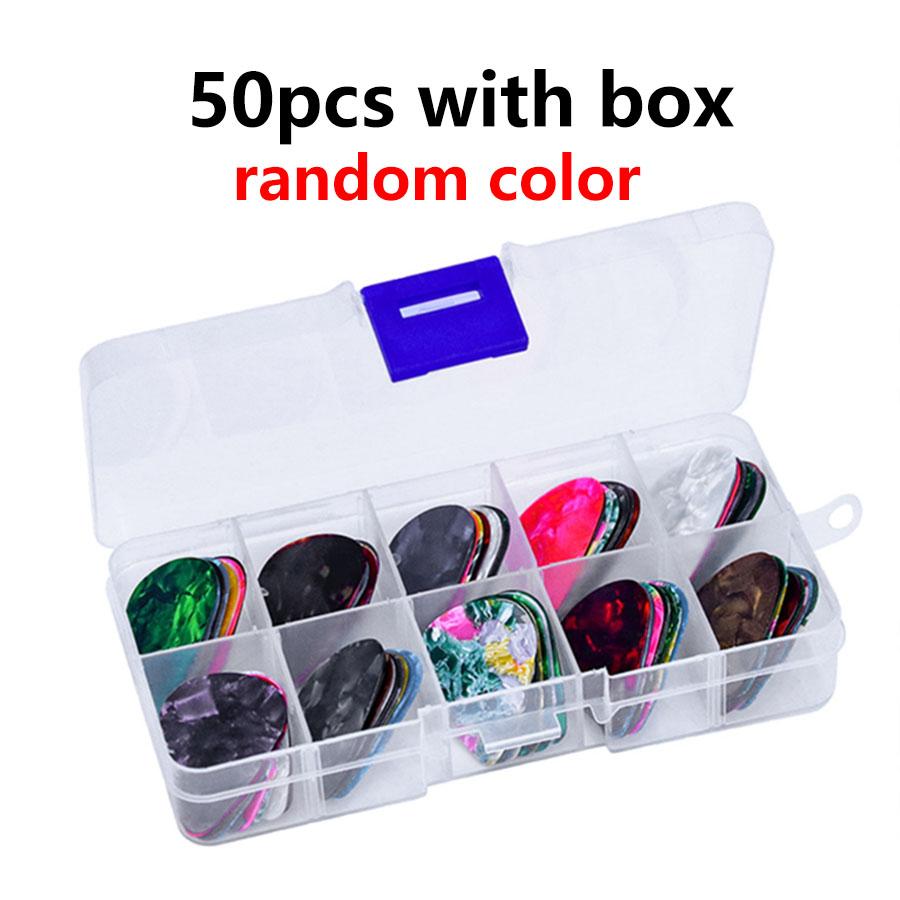 0.5mm Celluloid Guitar Pick with Storage Box Electric Guitar Smooth Plectrum Acoustic Guitar Bass Ukulele Accessories JXB