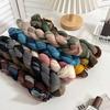 Bohemian Gradient Texture Scarf Windproof Long Hijab Scarf Women's Long Pleated Shawl  Outdoor Use