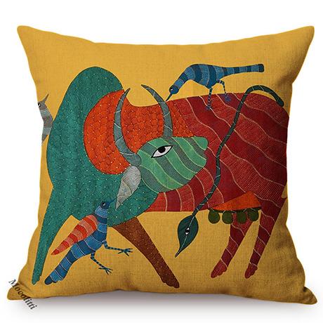 Modern Abstract Animal Oil Painting Art Style Living Room Sofa Cushion Cover Funky Artwork Chair Decorative Pillow Case Cojines