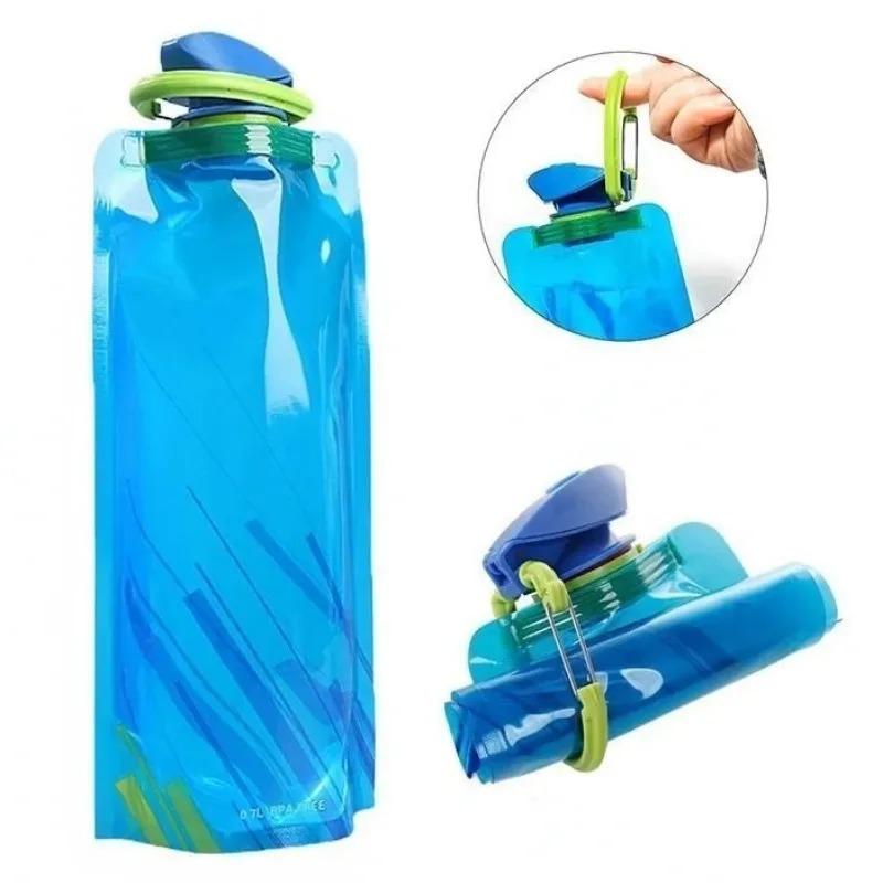Lightweight To Carry Ultralight Foldable Water Pouch 700ml Water Bottle Pouch Outdoor Activity Sport Supplies Hiking Running Soft Flask Water Bottle