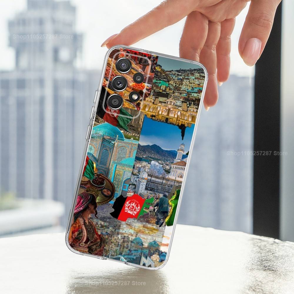 Flag OF Afghanistan Art Phone For Samsung A30,71,51,S20,10,9,Ultra,FE,Lite, S21,23,22,PIus,Transparent, Silicone Case