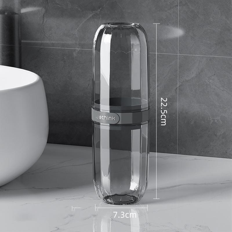 Klarer Reise-Zahnbürstenhalter mit Zahnpastafach, 2-in-1 faltbares Hygiene-Set für Badezimmer & tragbare Nutzung