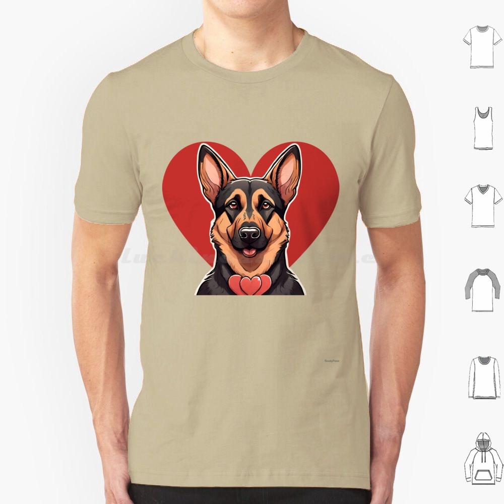 Cute Valentine German Shepherd Dog T Shirt Men Women Kids   Valentine Valentine Dog German Shepherd Cute Dog Dog In Heart