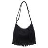 Borsa a Spalla Grande con Frange in Ecopelle per Donna Stile Streetwear Moda