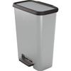 Pedal Bin - - COMPATTA - 50 L - Metal Look Grey - Polypropylene