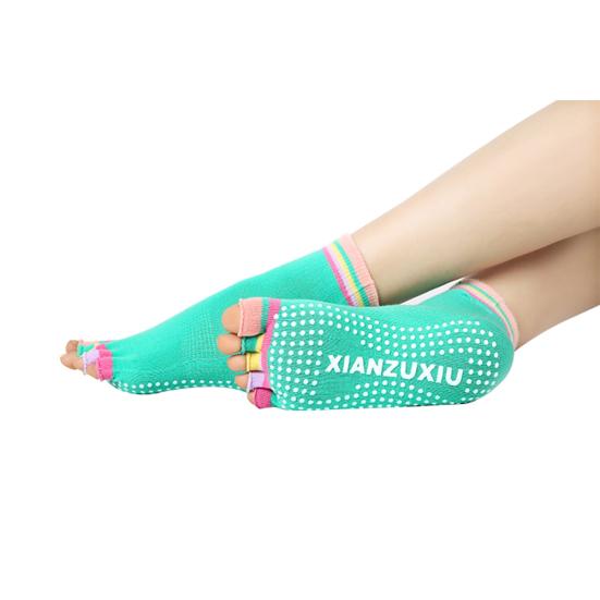Toeless Half Toe Anti-slip Grip Ankle Yoga Socks Breathable Women Five Toe Socks