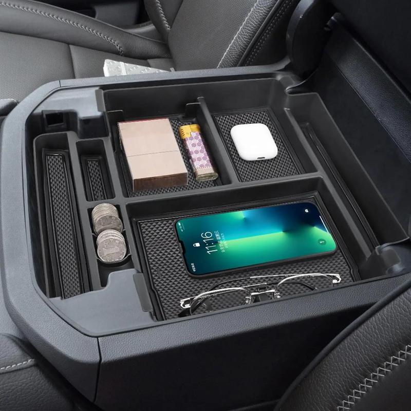 Premium ABS Center Console Organizer For GMC Yukon For Chevrolet Suburban Tahoe Armrest Storage Box Car Organization Interior