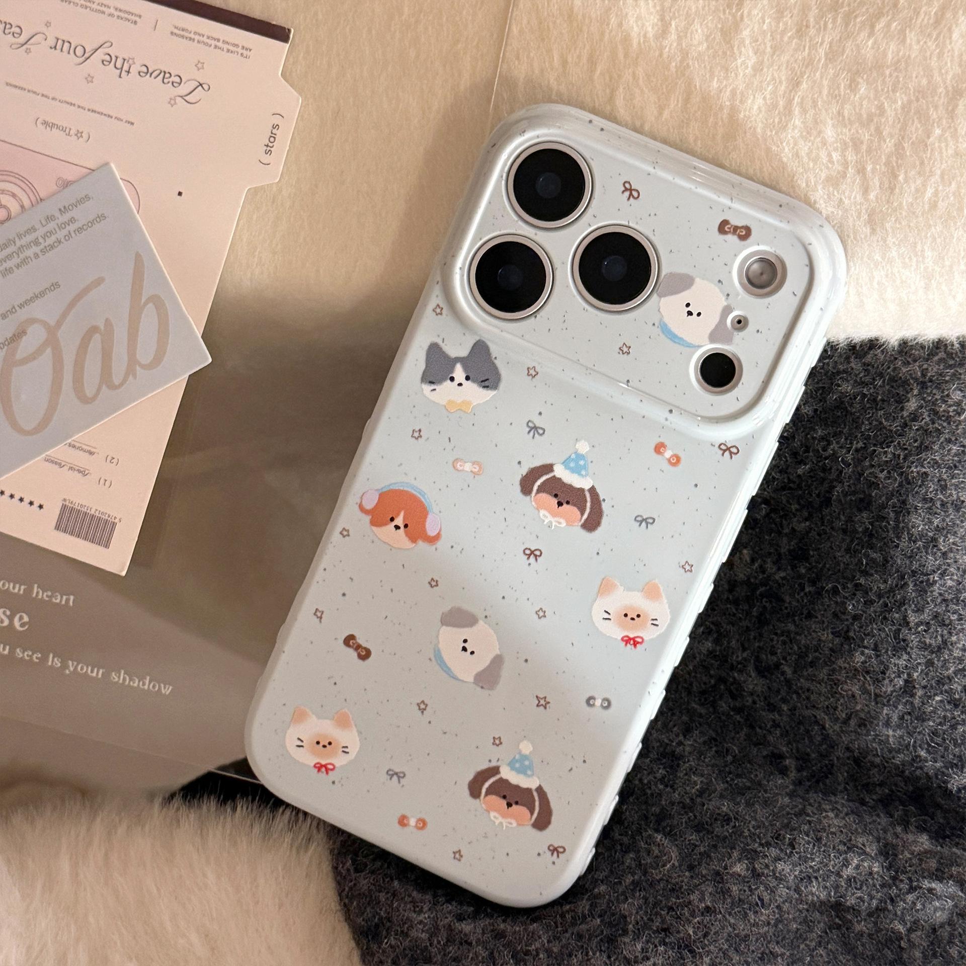 

Cute Splash Ink Applicable for Apple 17 Mobile Phone Case for Iphone16promax Full Screen Animal 12 Anti-fall 13 Soft Case 15 12/12pro