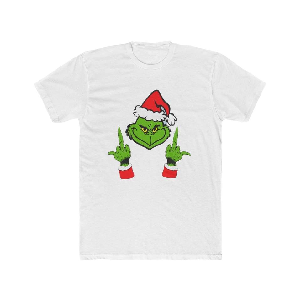 The Grinch middle finger funny Christmas Tshirt 3XL