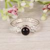 Natural Garnet 925 Sterling Silver Ring, Minimalist Garnet Stacking Ring, Handmade Silver Gemstone Ring for Women.