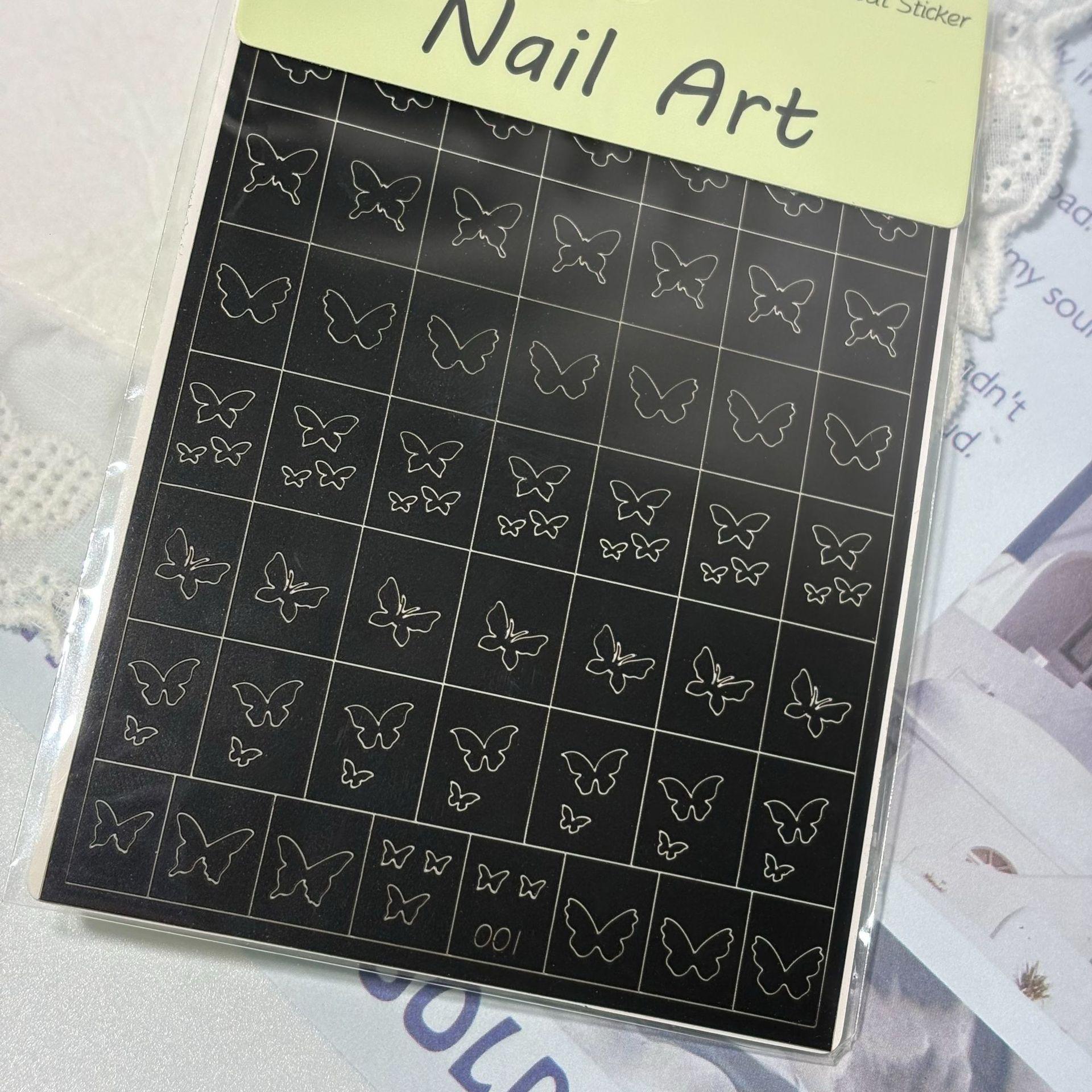 Nail Art Dual-Use Stencils: Butterflies & Bows for Spray Painting & Marbling.