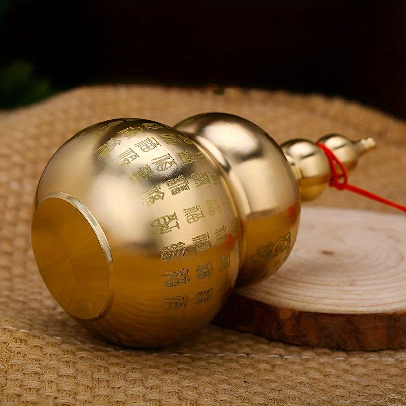 Латунная тыква - Фэншуй-украшение с кисточкой - Символ удачи и богатства Настольное хранилище Латунный декор в виде тыквы