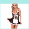Sexy Lace Lingerie French Maid Cosplay Costume Set Halloween Party Outfit
