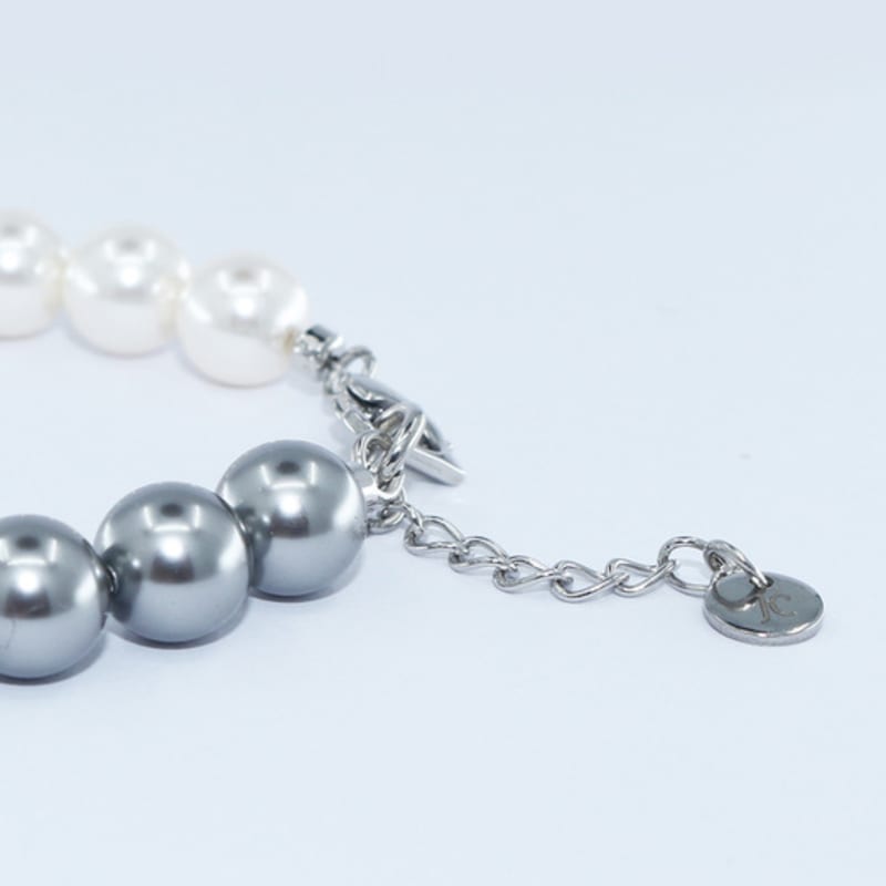 jewelCOUNTY Half & Half Pearl Bracelet[White/Grey]