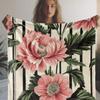 1pc Vintage Floral Print Flannel Blanket, Soft Cozy Warm Throw for Sofa Bed Couch Car Office Camping Travel, All Seasons Gift Bl