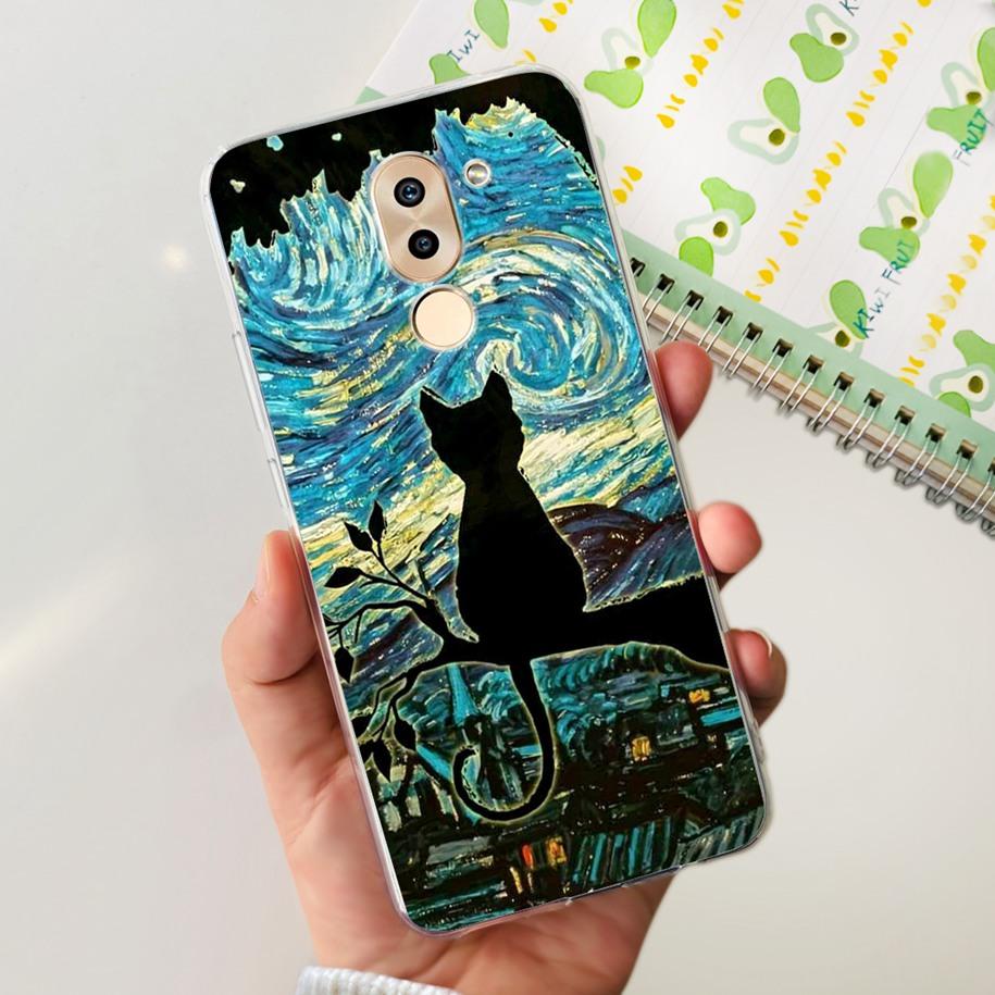 For Honor 6X Case BLN-AL10 BLL-L22 BLN-L21 Cover Fashion Flower Clear Silicone Soft Funda For Huawei Mate 9 Lite GR5 2017 Bumper