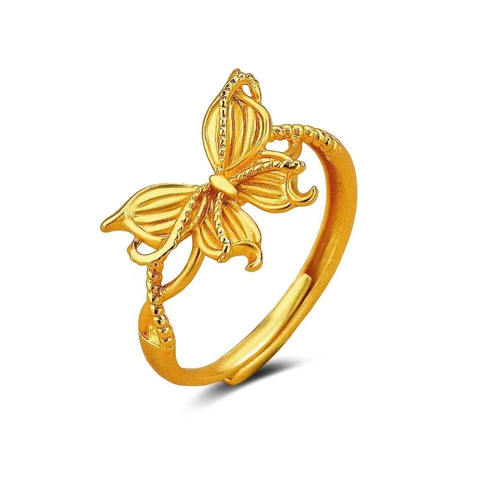 Colorful Butterfly Ring Women's New Fashion Court Style Temperament Light Luxury Versatile Opening Adjustable Ring