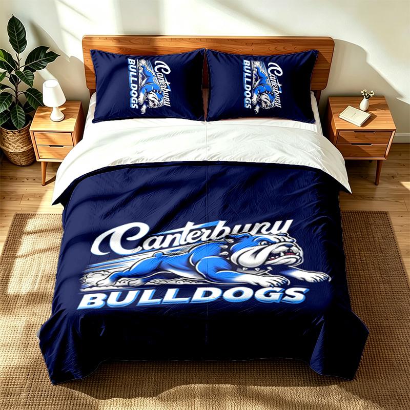 Canterbury Bankstown Bulldogs (19) 3pc Set Suitable for Master Bedrooms Soft and Comfortable an Ideal Gift for Family and Friends Includes One Duvet C