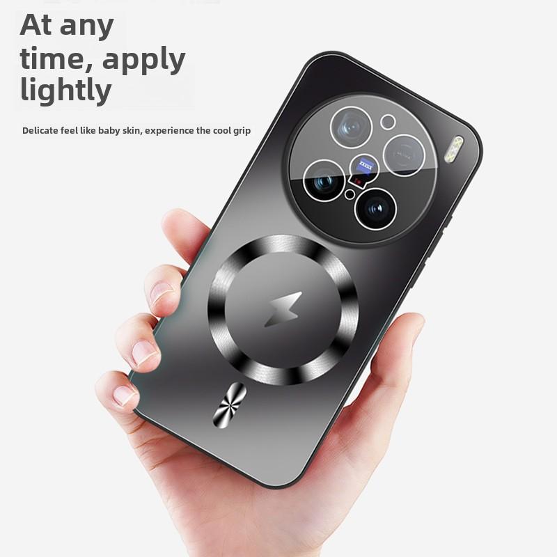 Magnetic Charging Sanding Phone Case, Full Protection, Anti-fall, High-end, Ultra Cover, OPPO Find X7, X7ultra, New