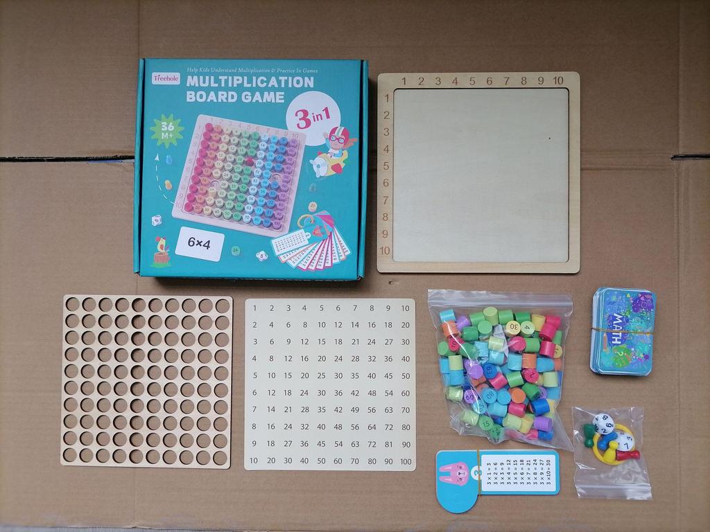 Kids 3-in-1 Multiplication Board: Early Learning Puzzle Toy for Ages 1-100