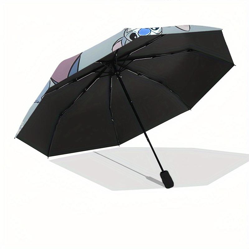 Disney Stitch,Love Automatic Opening and Closing Umbrella Suitable for All Occasion and Business Umbrella, Unisex Portable Tri Fold Small