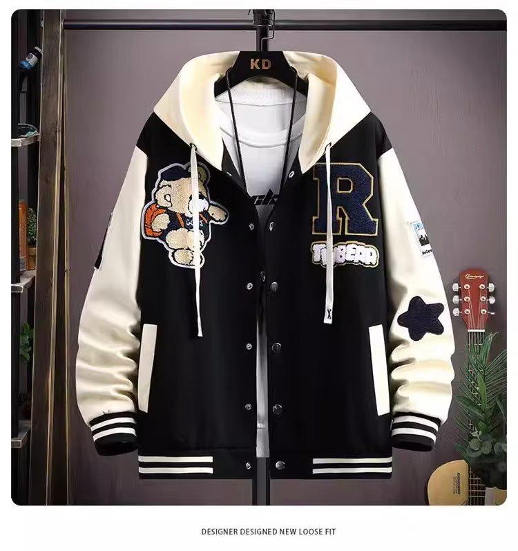 Trendig huvtröja för män: Lös casual sweatshirt för vår/höst, mångsidig långärmad topp