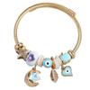 Stylish Metal Pendant Bracelet with Star, Moon, Feather, Heart Charms
