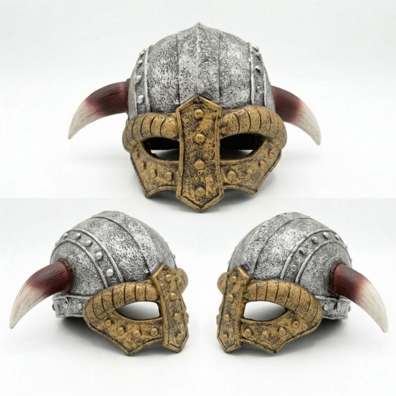 Middeleeuwse Vikinghelmen met Hoorns Norsen Barbaren Krijgershoed voor Vechtspel Halloween Cosplay Themafeest