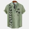 Camicia da uomo vintage con stampa etnica a maniche corte con colletto Camicie estive da uomo oversize Moda Casual Streetwear