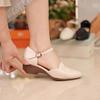 New spring and summer pointed head with sandals soft sole soft surface fashion temperament wedge heel bag head hollow sandals
