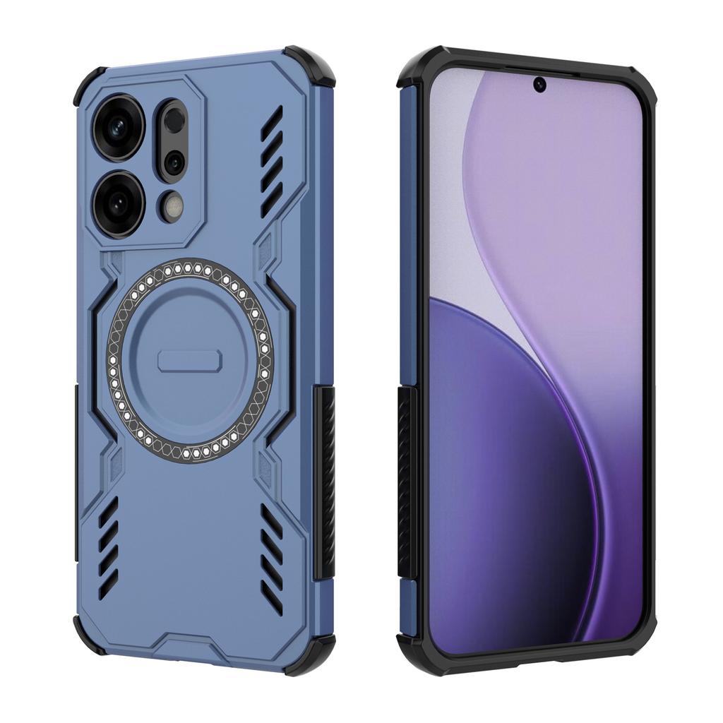 For Oppo Reno14 5G (Global) Magnetic Case Butterfly Armor Hollow Heat Dissipation PC+TPU Phone Cover