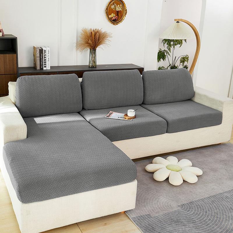Jacquard Fabric Sofa Seat Cover For Living Room Removable Solid Colors Couch Slipcover Thicken Elastic Furniture Protector