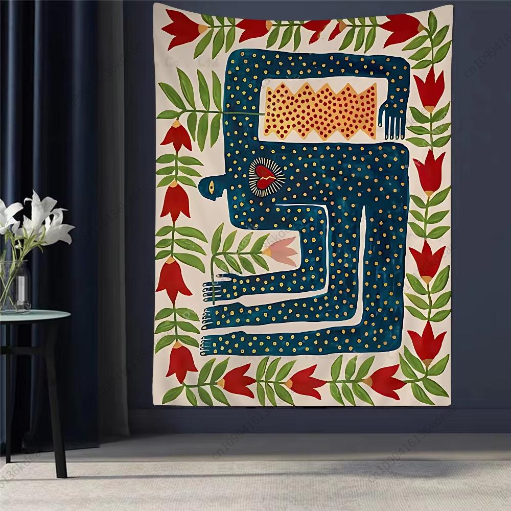 Abstract Nature-Human Wall Tapestry Artistic Fusion Wall Art Modern Mystical Home Decoration Living Room Background Cloth