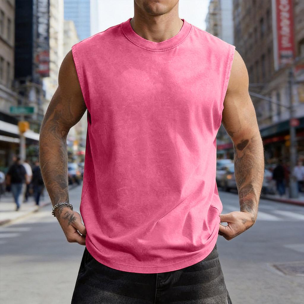 Unisex Sleeveless Casual Tank Top Loose Fit Vintage Streetwear Style Athletic Muscle Shirt Comfortable Fabric Soft Texture