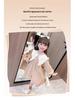 Spring Collection: Girls' Long-Sleeve Plaid Princess Dress In Cotton Linen.