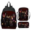 Set Zaino 3 Pezzi Stampato One Piece Cartone Animato Pirata Blu Marinaio Zaino Scuola Elementare Grande Capacità Resistente all'Acqua Zaino per Bambini
