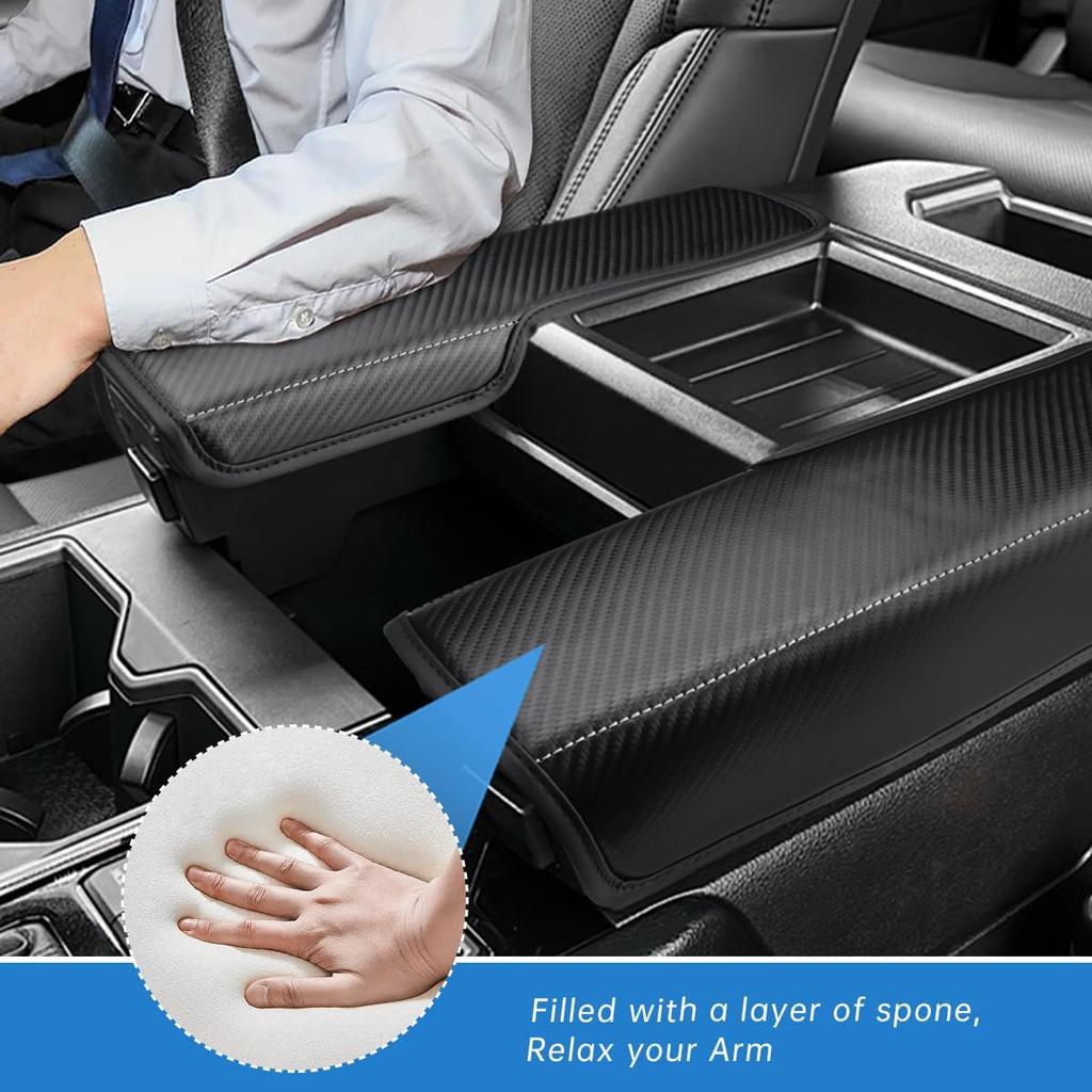 INTGET Center Console Cover for 2022 2023 2024 Toyota Tundra Accessories Leather Middle Armrest Cover Car Console Lid Protector for 2023 2024 Toyota