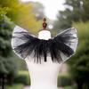 Victorian Sparkling Dots Layered Mesh Tulle Detachable Neck Ruff Ruffled Faux Collar Shawl for Halloween Clown Choker