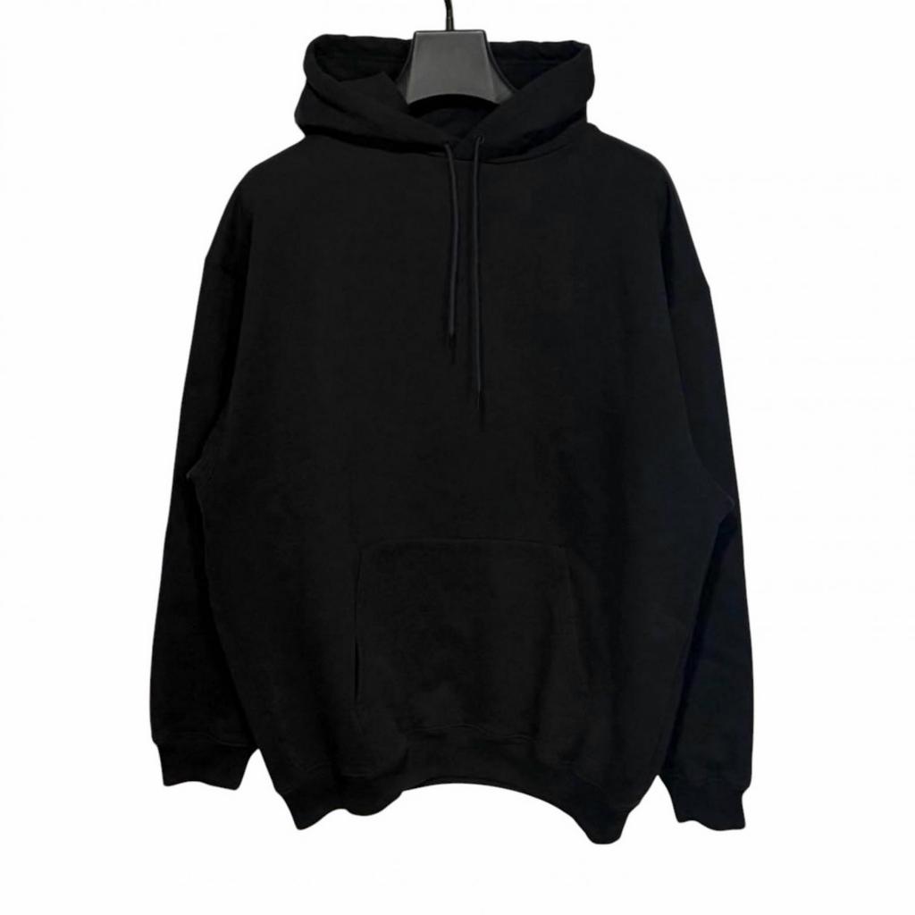 BALENCIAGA Back Logo Print Hoodie Black Men's Size M Model 508184