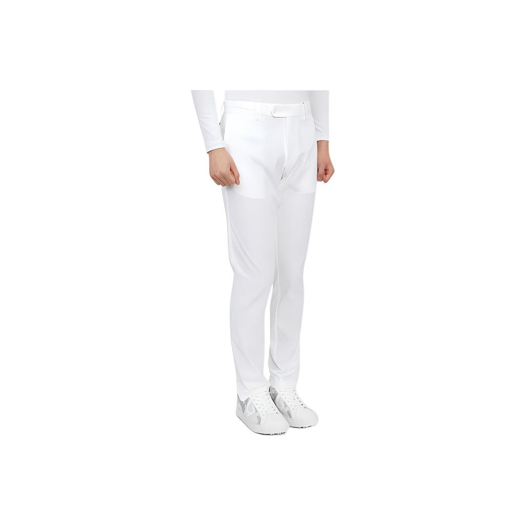 J.Lindeberg Solid Color Zipper Fly Long Slim Fit Casual Pants Men bottoms White GMPA07906-0000