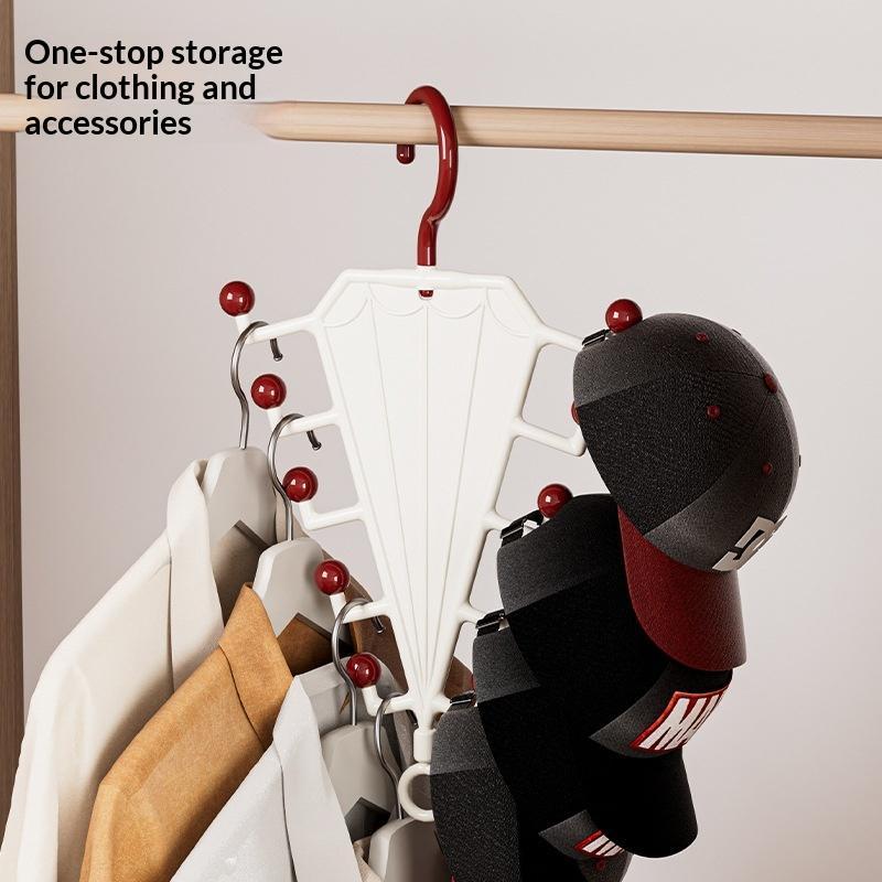 Multifunctional V Shaped Hanger Organizer With 10 Hooks Durable Material Ideal For Closet Hat Clothes Storage