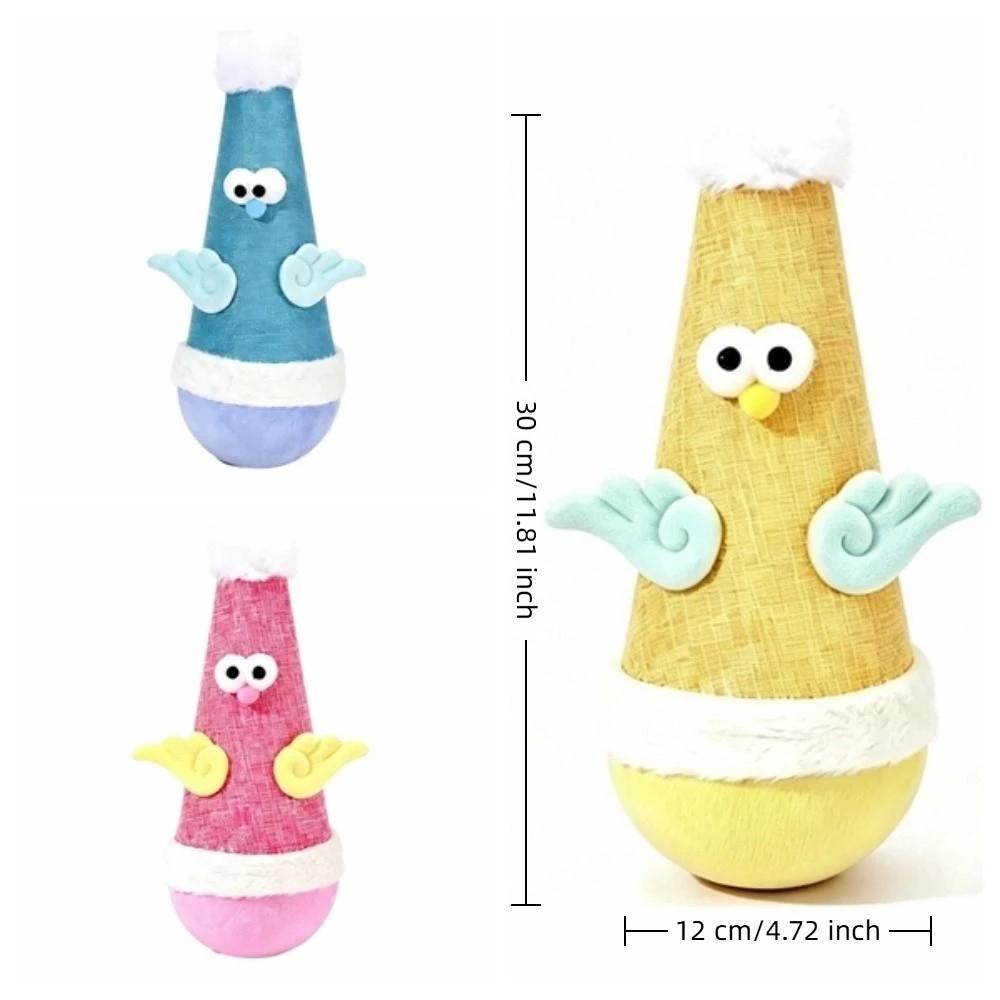Cartoon Cat Tumbler Wobbler Toy Chicken Shaped Self-Balancing Cat Toy Exercise Pet Toy